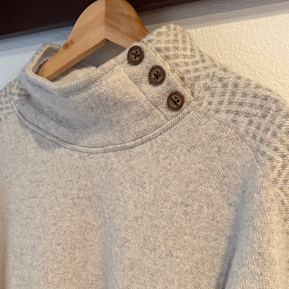 Marmot Vivian Wool Mock Neck Sweater Baselayer, Oatmeal, Size L - Picture 5 of 12